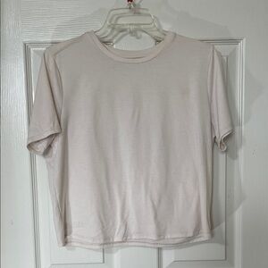 Outdoor Voices Cream Short Sleeve Crew Tee